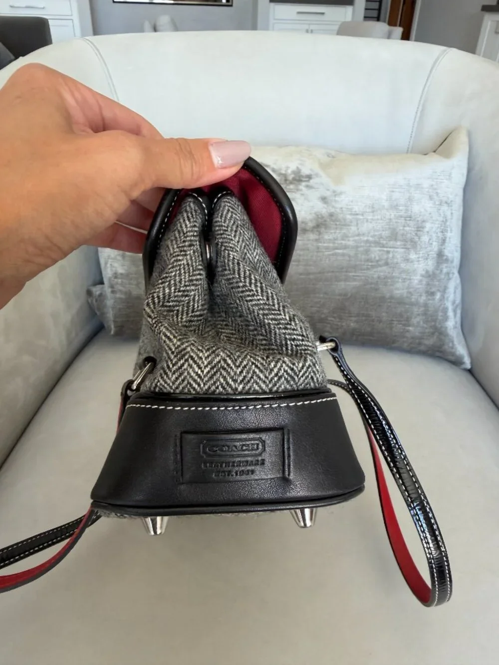 Coach Vintage Y2K Hamptons Wool Herringbone Flap Shoulder Bag (Style: 1409)